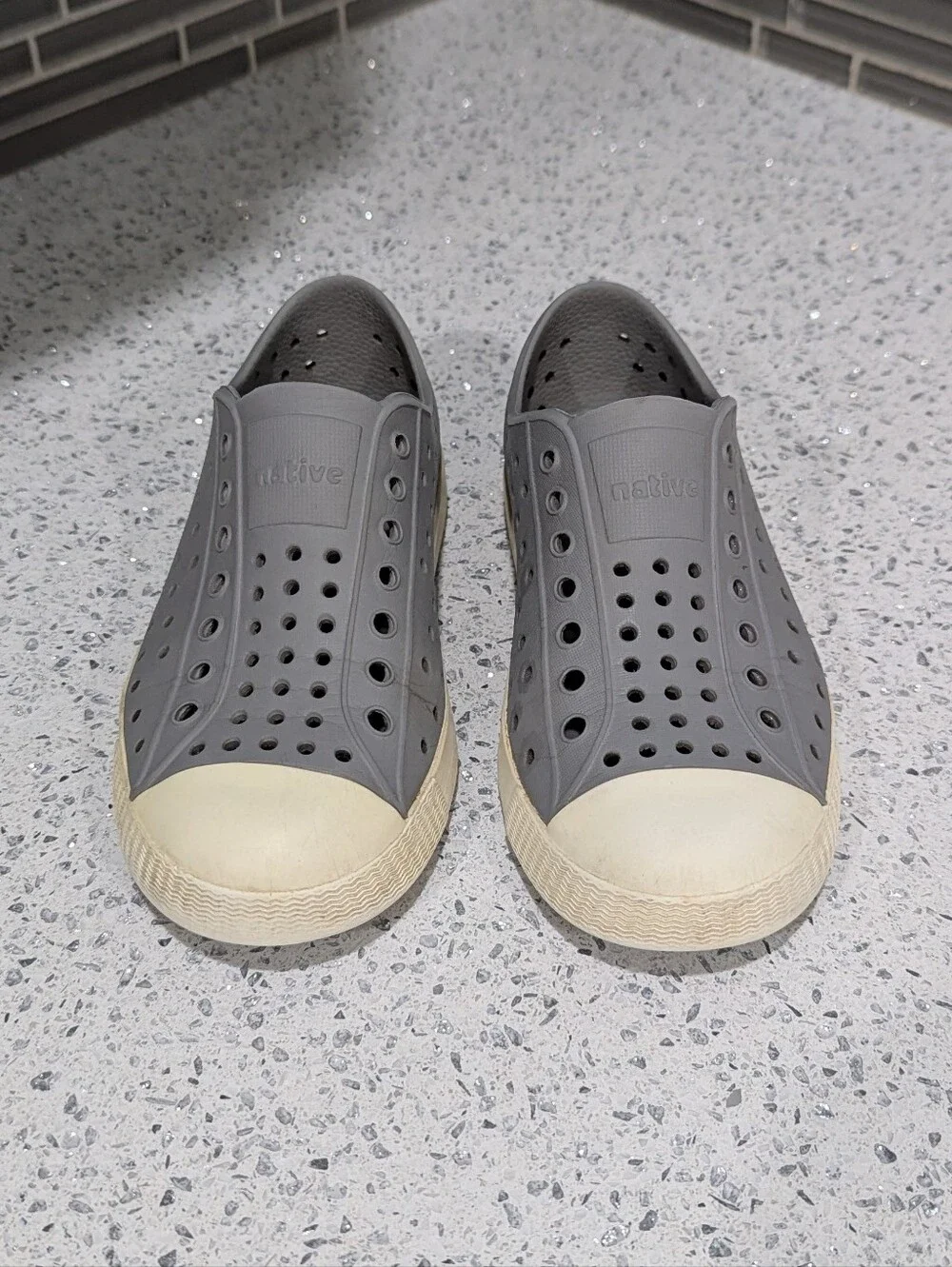 Native Kids Jefferson Slip On Shoes Sneaker Sandal Gray Boy Girl Size 12